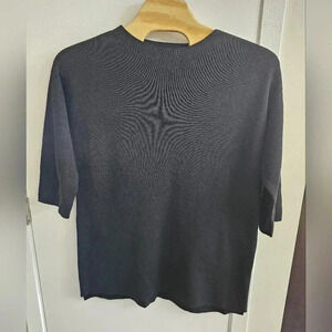 Eileen Fisher Silk & Organic Cotton Interlock Quarter Sleeve Knee Length Dress L